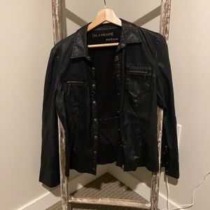 Vegan Leather Button Down Shacket